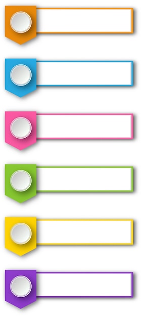 Infographic Set of color sticker banners Colorful image Isolated on white background