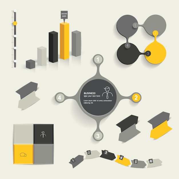 Vector infographic set elements. business collection. vector.