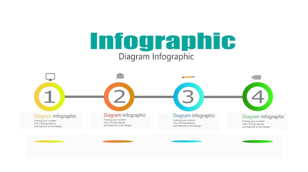 Infographic showing sequence of work steps. Format. Vector