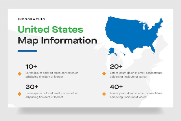 Infografica semplice modello di mappa degli stati uniti