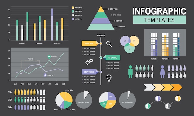 Infographic sjablonen voortgangsanalyse grafieken grafiek illustratie