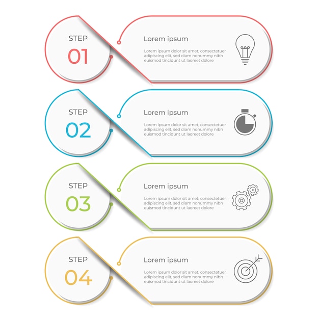 Infographic sjabloon 4 stap, moderne stijl.