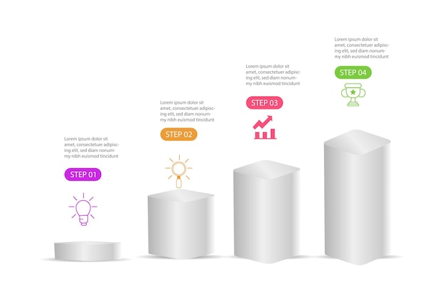 infographic sjabloon 5 stap voor zakelijke weg naar succes vectorillustratie