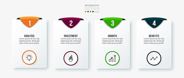 Infographic sjabloon bedrijfsconcept met stap