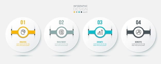 Infographic sjabloon bedrijfsconcept met stap