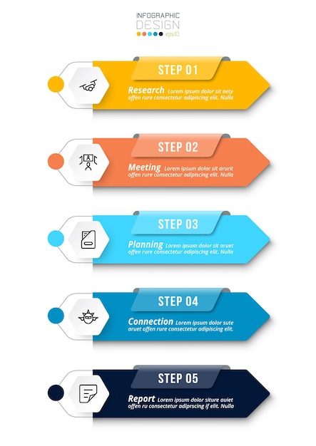 Infographic sjabloon bedrijfsconcept met workflow