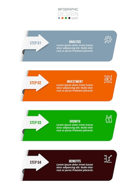 Infographic sjabloon bedrijfsconcept met workflow