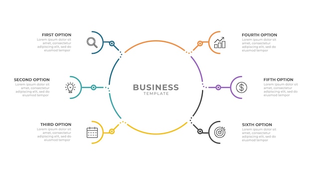 Vector infographic sjabloon dunne lijn ontwerp