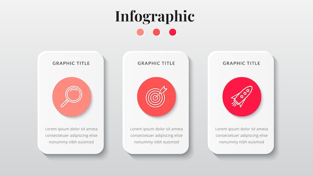 Infographic sjabloon in drie stappen