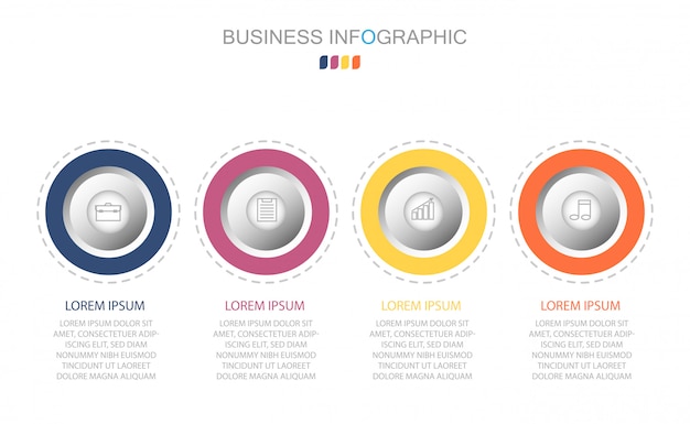 Infographic-sjabloon in vier stappen