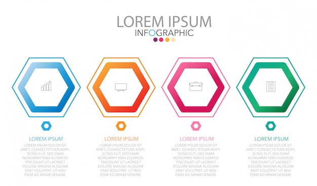 Infographic-sjabloon in vier stappen