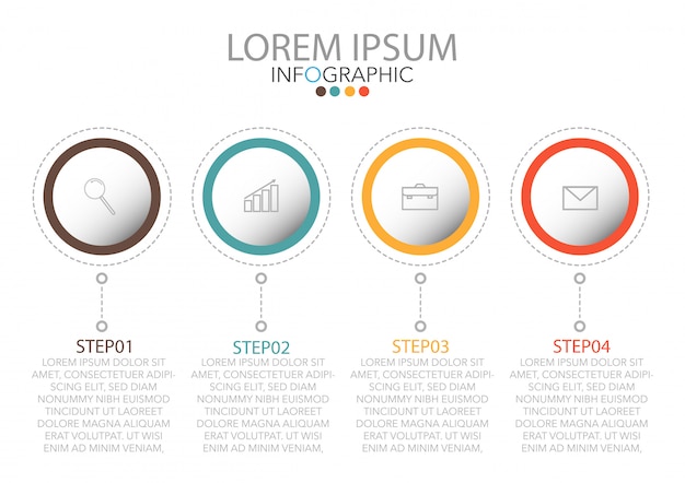 Infographic-sjabloon in vier stappen