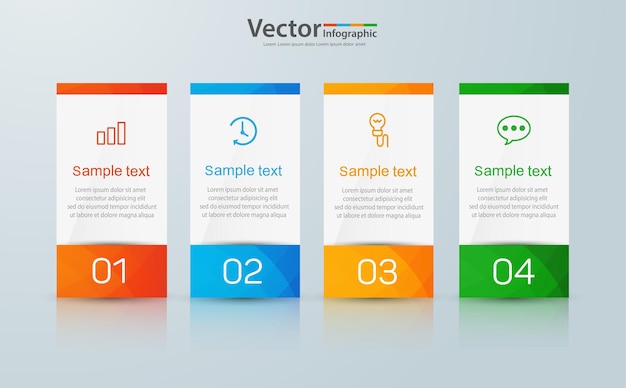 Infographic sjabloon met 4 opties of stappen