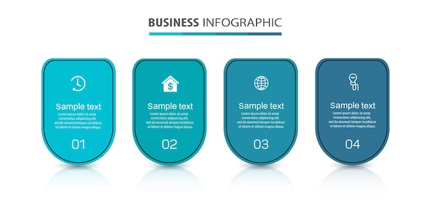 Infographic-sjabloon met 4 opties voor bedrijven