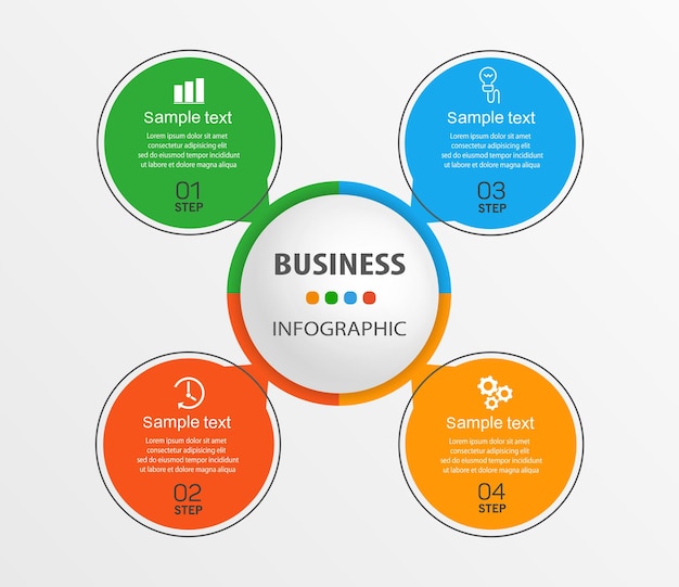 Infographic-sjabloon met 4 opties voor bedrijven