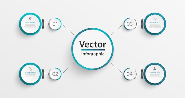 Infographic-sjabloon met 4 opties