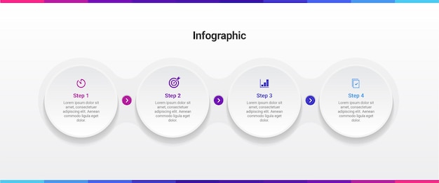 Infographic sjabloon met 4 stappen of services