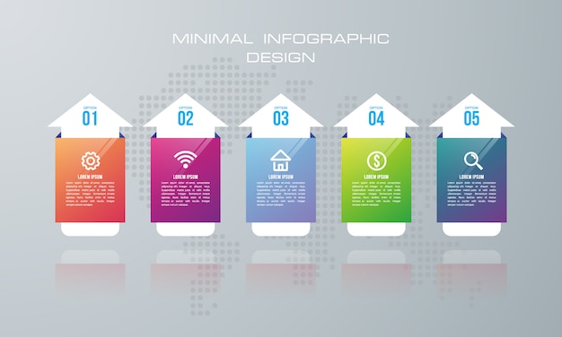 Infographic-sjabloon met 5 opties