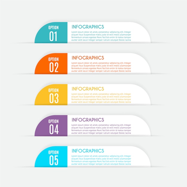 Infographic sjabloon met 5 opties