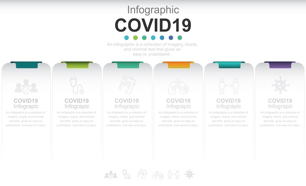 Infographic sjabloon met informatie over COVID19 Stock Illustratie