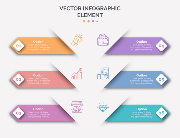 Infographic sjabloon met pictogram en nummer