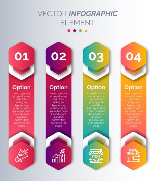 Vector infographic sjabloon met pictogram en nummer