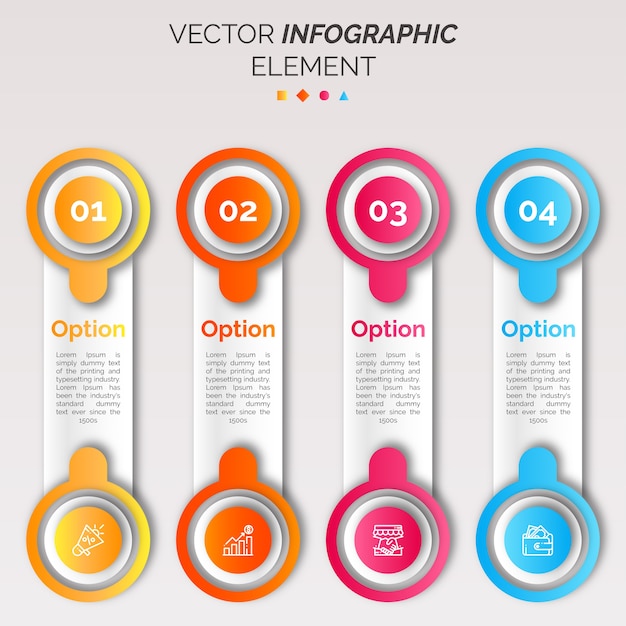 Infographic sjabloon met pictogram en nummer