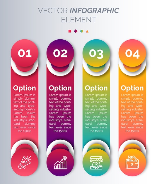 Vector infographic sjabloon met pictogram en nummer