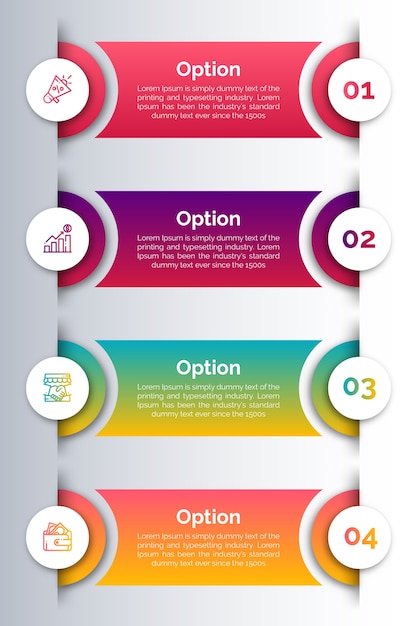 Vector infographic sjabloon met pictogram en nummer