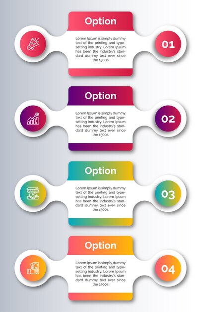 Infographic sjabloon met pictogram en nummer