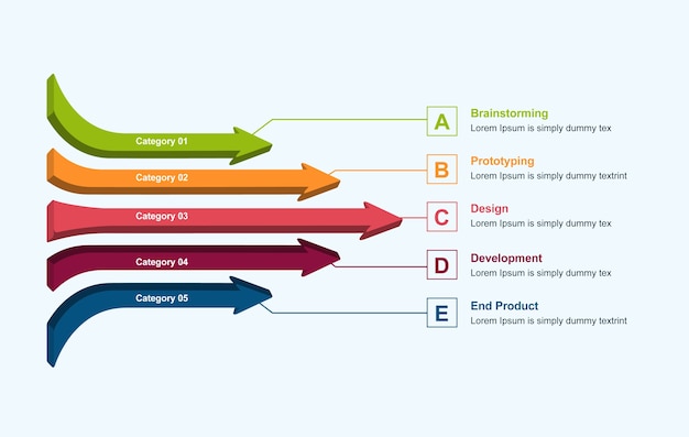 Infographic sjabloon met pijl Banner grafiek dia sjabloon