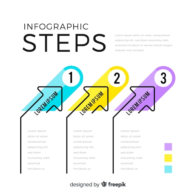 Infographic sjabloon met stappen concept