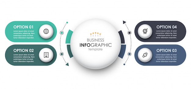 Infographic sjabloon met stappen