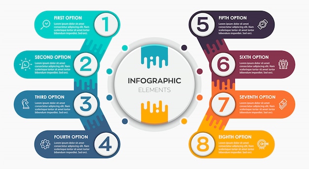 Infographic sjabloon met stappen