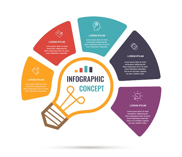 Infographic sjabloon met stappen