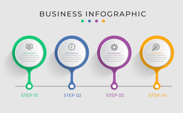 Infographic sjabloon met stappen