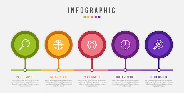 Infographic sjabloon met stappen