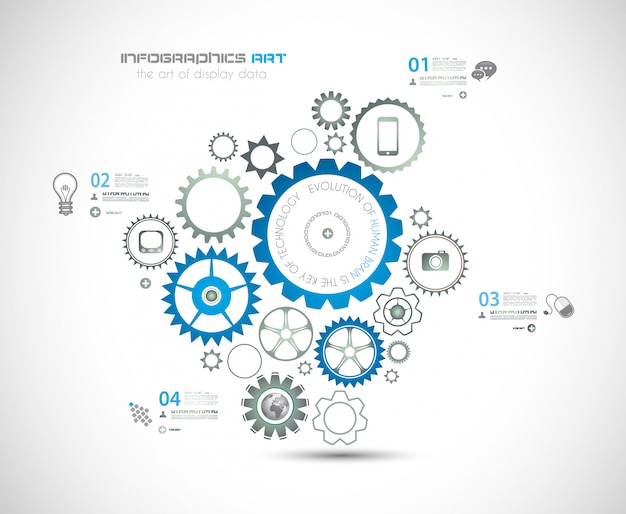 Infographic sjabloon met versnellingsketting