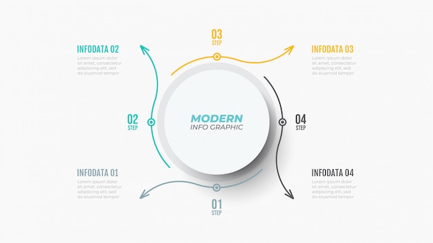 Infographic sjabloon met vier stappen