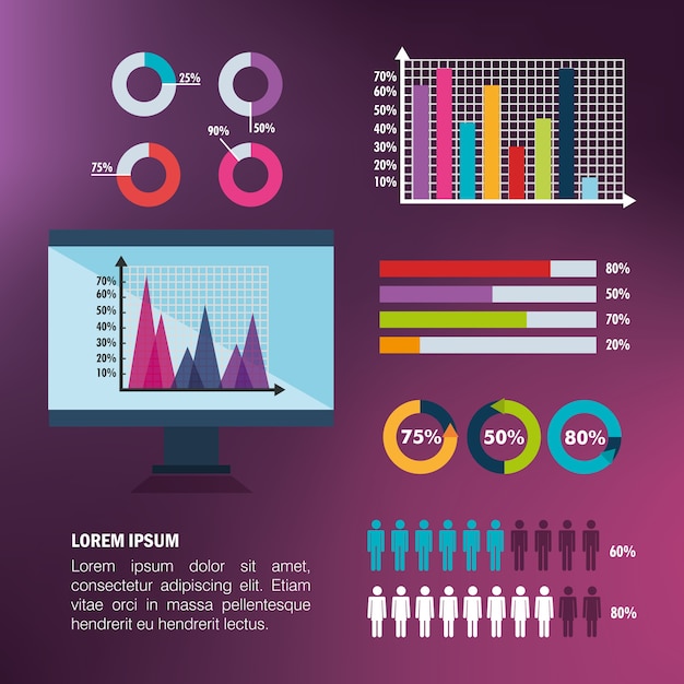 Infographic sjabloon stel pictogrammen