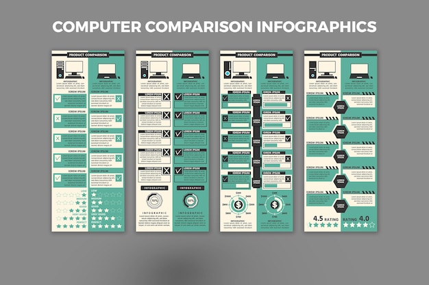 Infographic-sjabloon voor computervergelijking