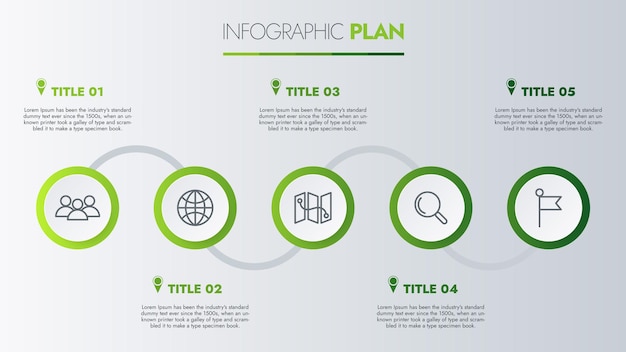 Infographic-sjabloon voor presentatie Visualisatie van bedrijfsgegevens Verwerk grafiek en stimuleer succes