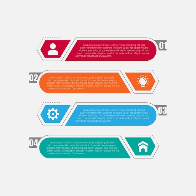 Vector infographic sjabloon voor stappen in bedrijfsprocessen