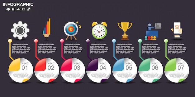 Infographic sjabloonontwerp met pictogrammen en opties.