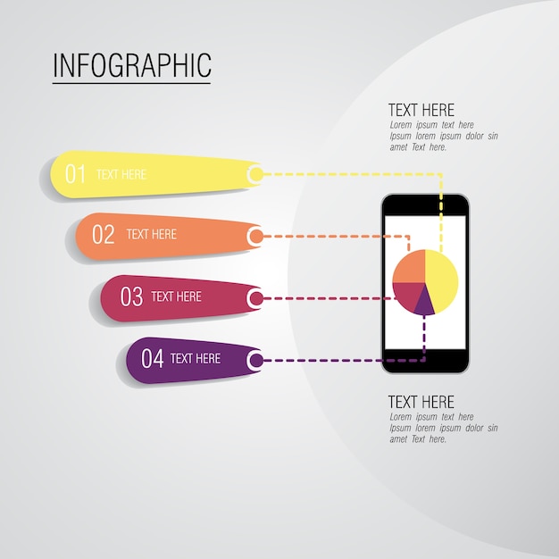 Vettore dati smartphone infografica