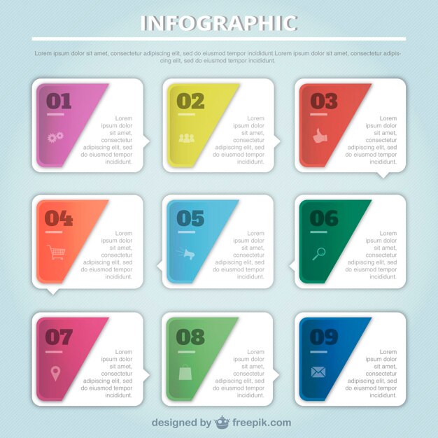 Infographic squares collection