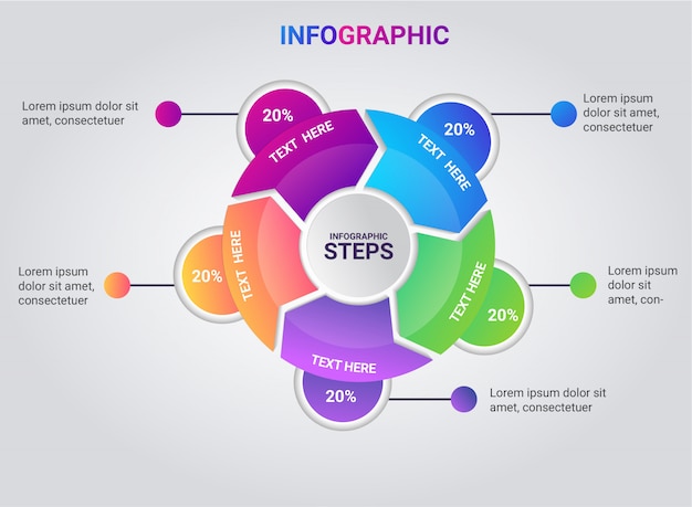 Infographic stap vol kleurverloop