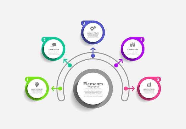 Infographic stappen element plat ontwerp