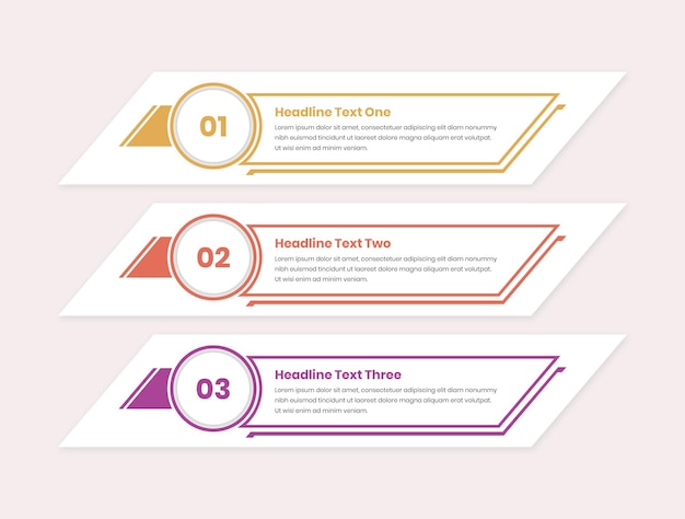 Infographic stappen of proces met abstracte vormen