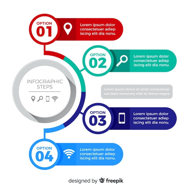 Infographic stappen sjabloon